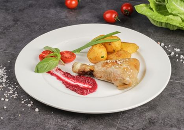 Куриная ножка фаршированная грибами