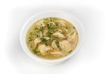 Пельмени с бульоном