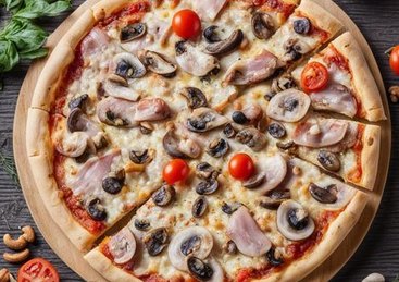 Пицца с индейкой и грибами