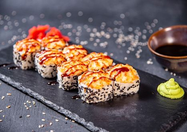 Запеченый с курицей и креветкой 