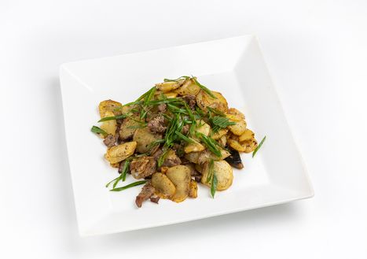 Жареный картофель с мясом доставка