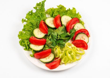 Нарезка  огурцы с помидорами 