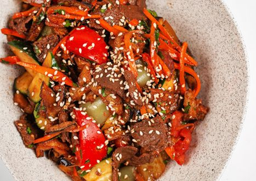 Салат из говядины с баклажаном